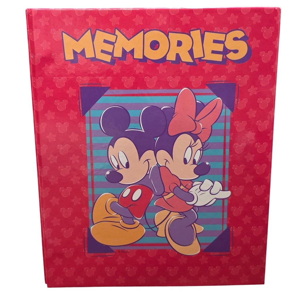 Vintage Disney Mickey Minnie Mouse Memories Sticker Album Red Book Sandylion